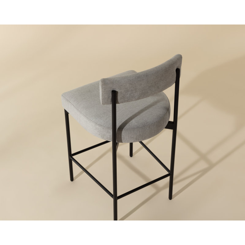 Upholstered Stool with Metal Frame