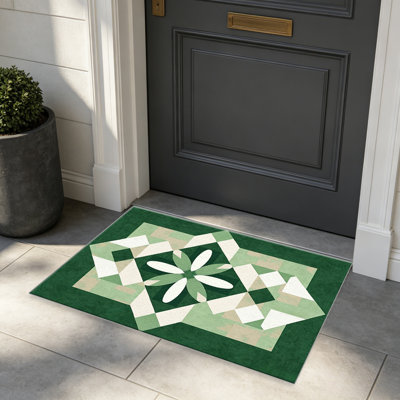 Tapis vert matelassé Sage Star