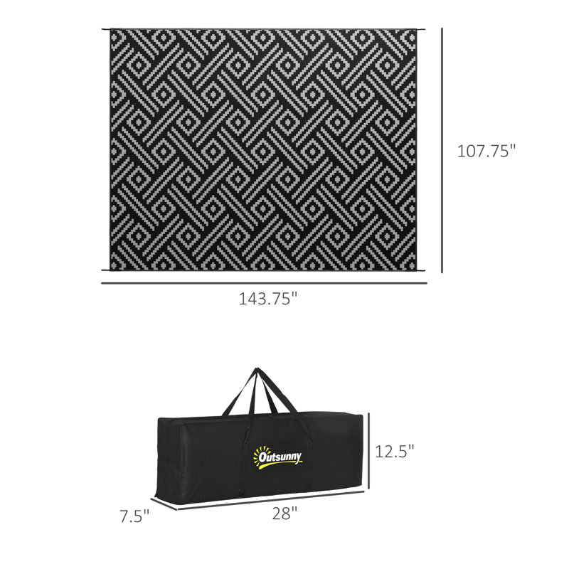 Reversible Outdoor Rug, Rectangle 12' x 9'