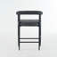 2 tabourets de bar modernes rembourrés, tissu bouclé gris foncé avec structure en métal et pour la maison, îlot de cuisine, salle à manger, style scandinave café, rembourrage en mousse-118004433-118004435