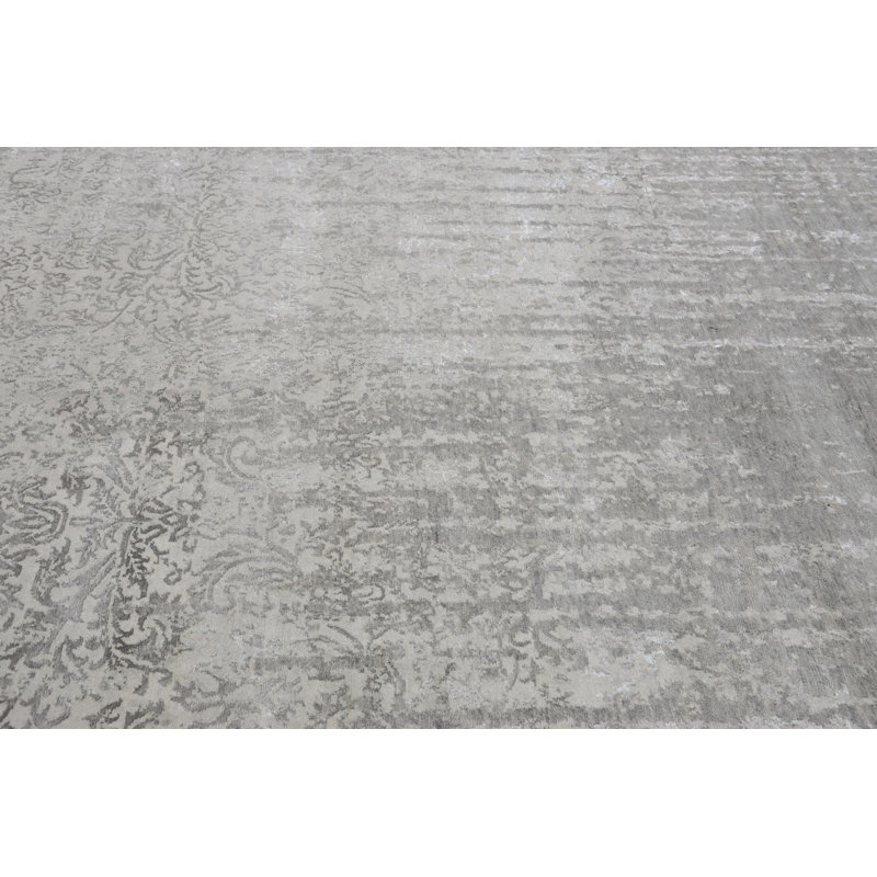 Hand Knotted Viscose Indoor Rug, Rectangle 8'1" x 10'