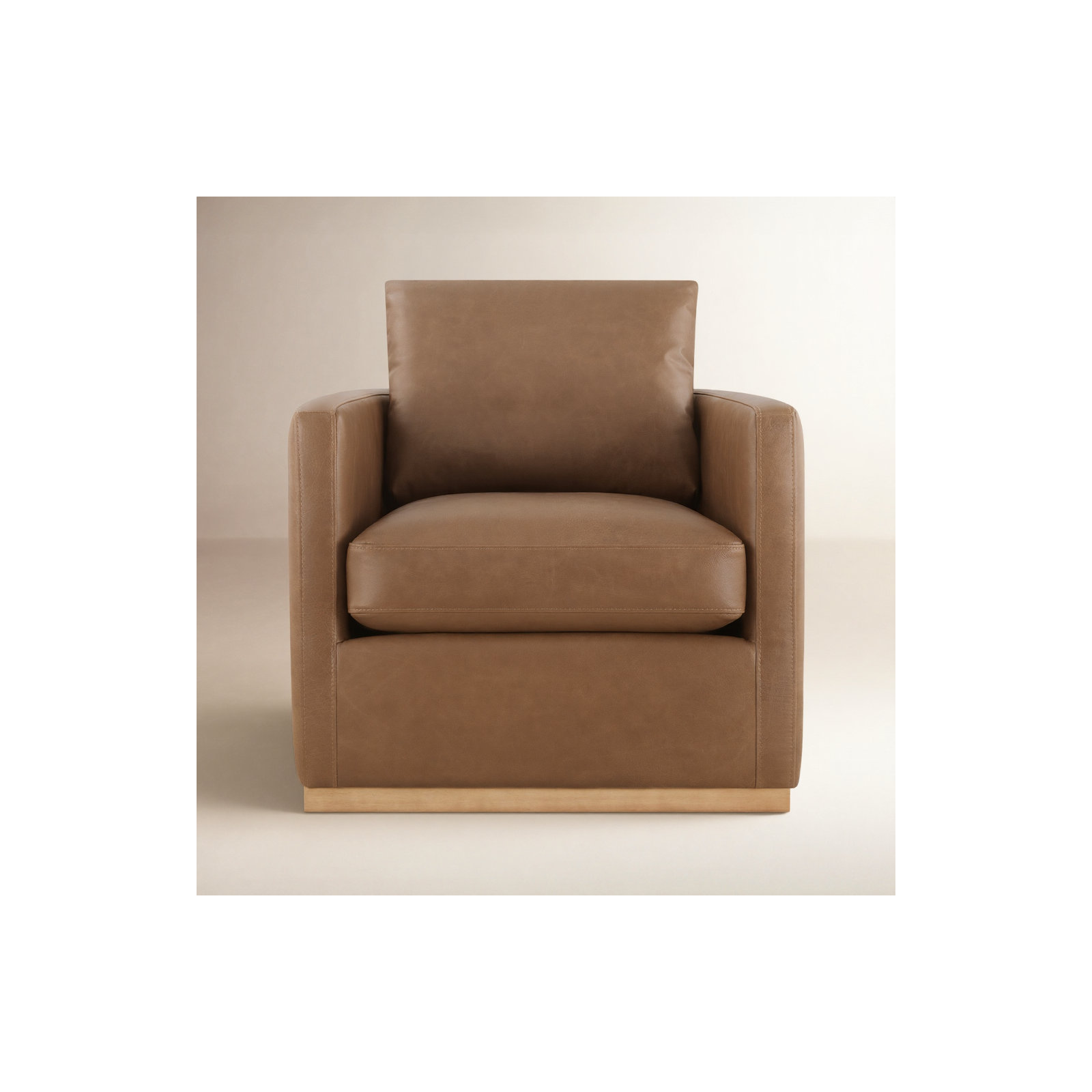 Bobbi Genuine Leather Swivel Armchair, Isla Chocolate Genuine Leather