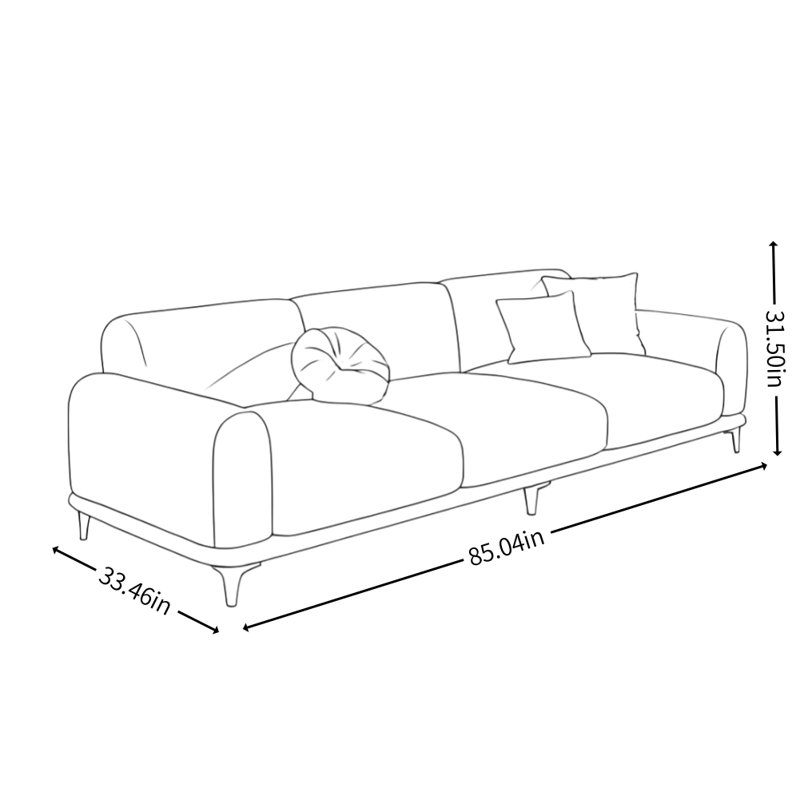 Italian Simple Cream Style Beige Sofa
