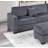 Dark Gray Wide Welt Corduroy Sectional Sofa Reversible Chaise Sofa W USB Storage Ottoman Upholstered Couch Pillows 3Pc Set-781533822