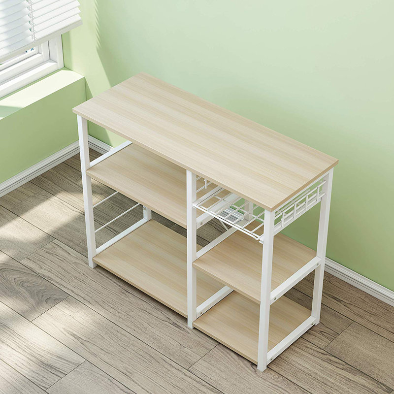 Kearse Kitchen Island, White, Oak Finish