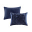 Ensemble d'édredon touffeté 7 pièces bleu marine-126520815-126520811