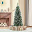 Arbre de Noël floqué au crayon avec baies rouges, pommes de pin, vert