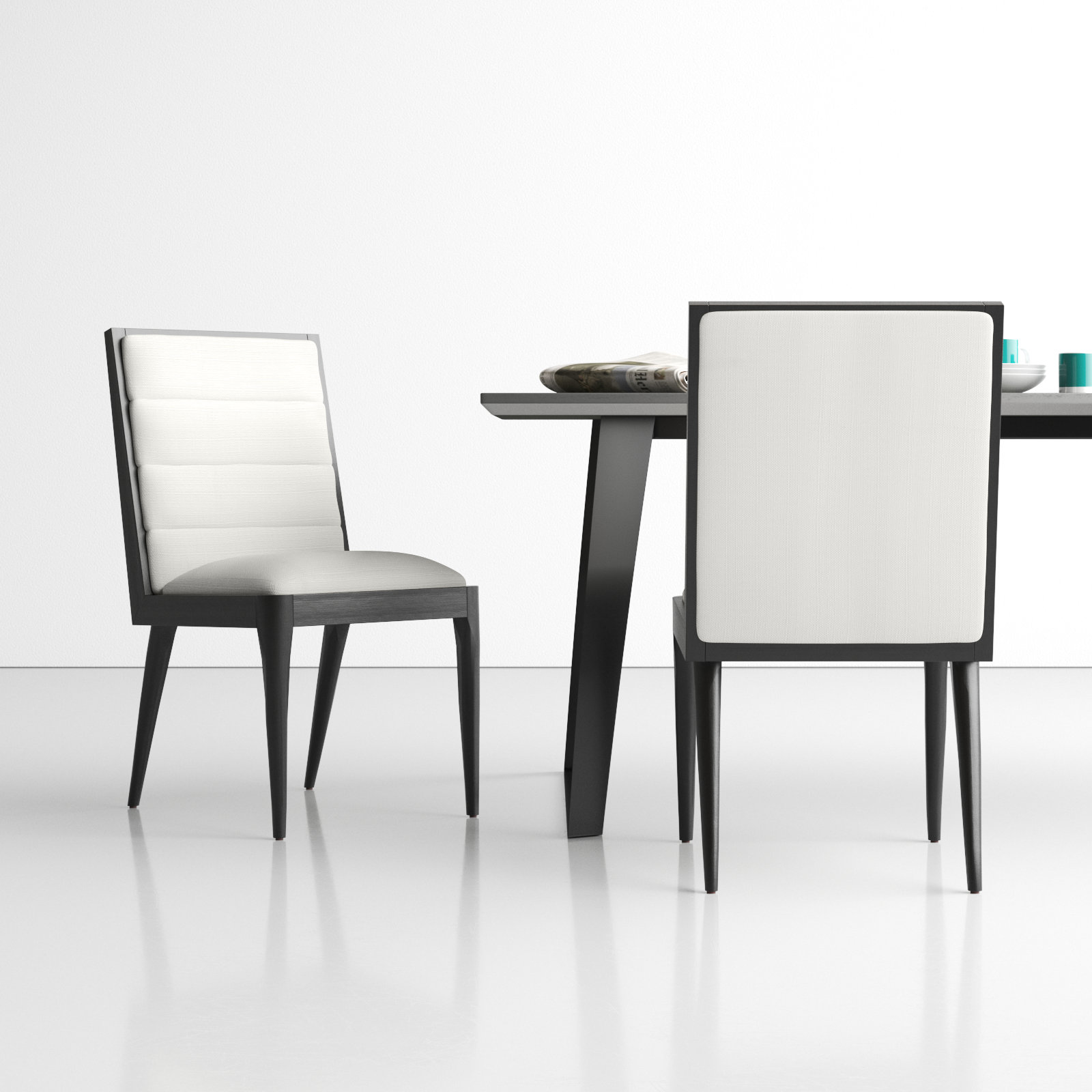 Preston Linen Parsons Chair, Black