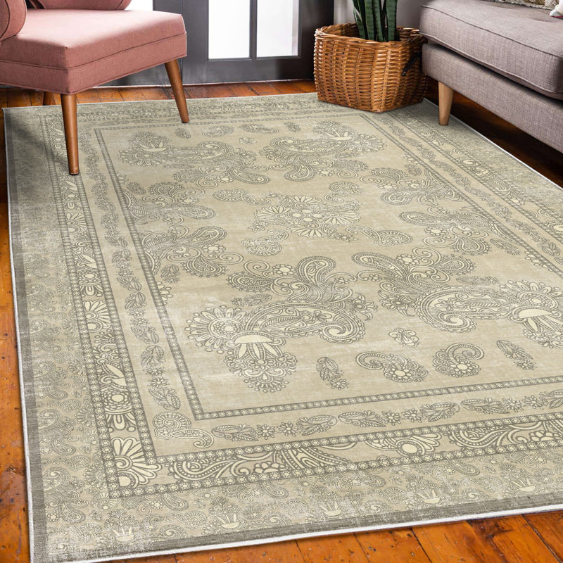 Tapis décoratif Boho, Rectangle 4 pi x 5 pi 5 po