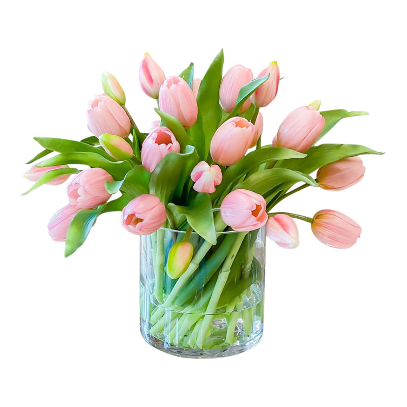 Tulipes en vase, Rose