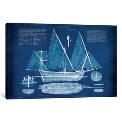 " Antique Ship Blueprint III " by Vision Studio