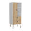 Solution de rangement élégante pour chambre à coucher avec commode de 52 po avec 3 tablettes ouvertes, 2 tiroirs et 1 porte, blanc / Macadamia