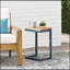 Table d'appoint en bois de sapin antique avec base en fer, polyvalente et élégante pour toute pièce ou espace extérieur-469752294