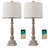 Morsun 27.75" Resin Table Lamp Set with USB, Suitable for Living Room and Bedroom Nightstand