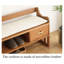 Banc de rangement et de rangement pour chaussures en bois de cerisier de style nordique
