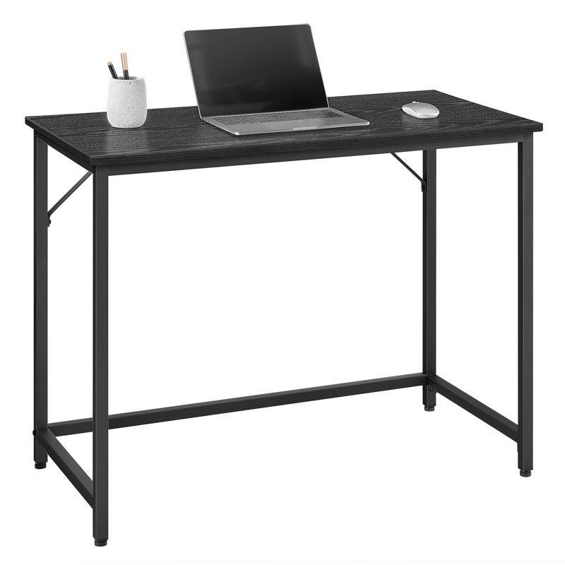 Jana Metal Top Writing Desk, Ebony Black/Black, 76cm H x 100cm W x 50cm D