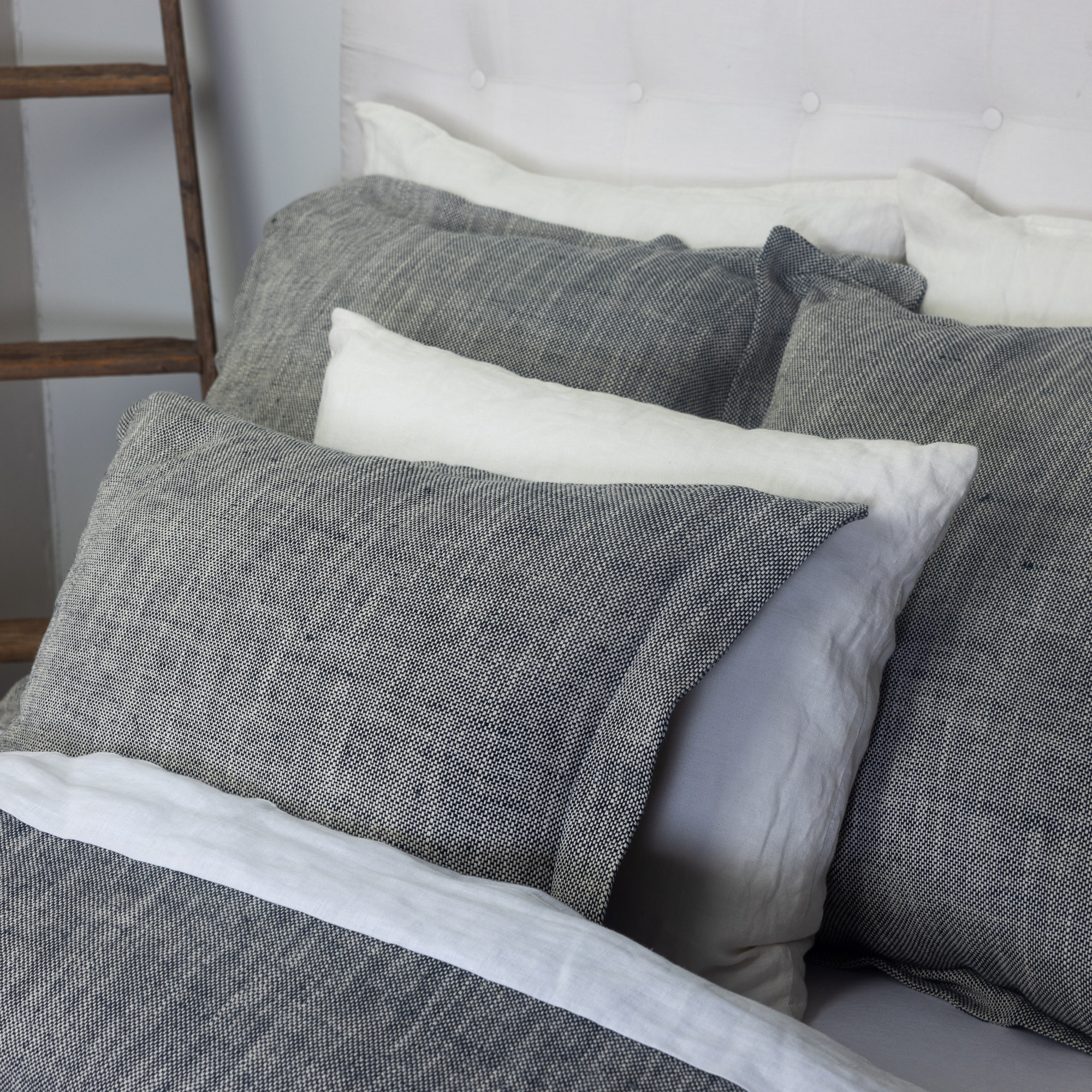Sensa Linen Blend Sham, Euro, Indigo