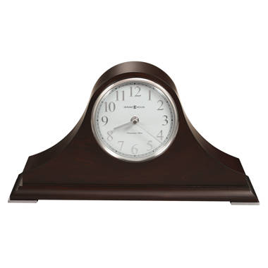Howard Miller Christopher Mantel Clock 635-101 – Windsor Cherry Finish,  Brass Accents, Black Roman Numerals, Quartz Single-Chime Movement, Volume