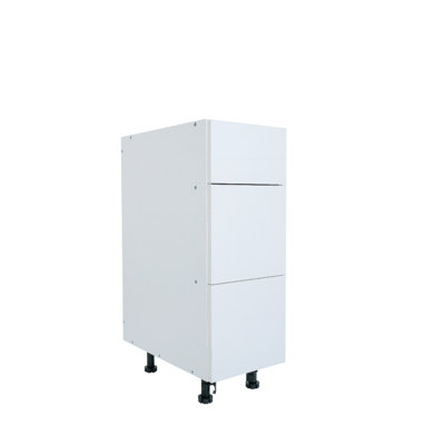 Radiance Ready to assemble White Gloss Vanity Base Kitchen Cabinet, 3 Drawer