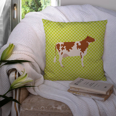 Coussin décoratif d’extérieur en tissu à damier de vache