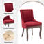 Chaise d'appoint latérale chairs Chaises en tissu épaissi avec pieds en bois massif aux tons neutres ， Ensemble de 2-130000808