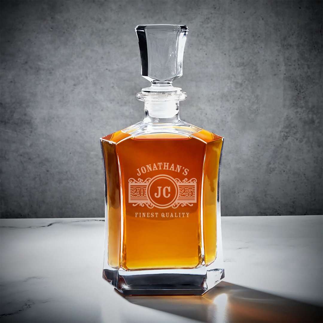 Marquee Personalized 5 Piece Whiskey Decanter Set Home Wet Bar