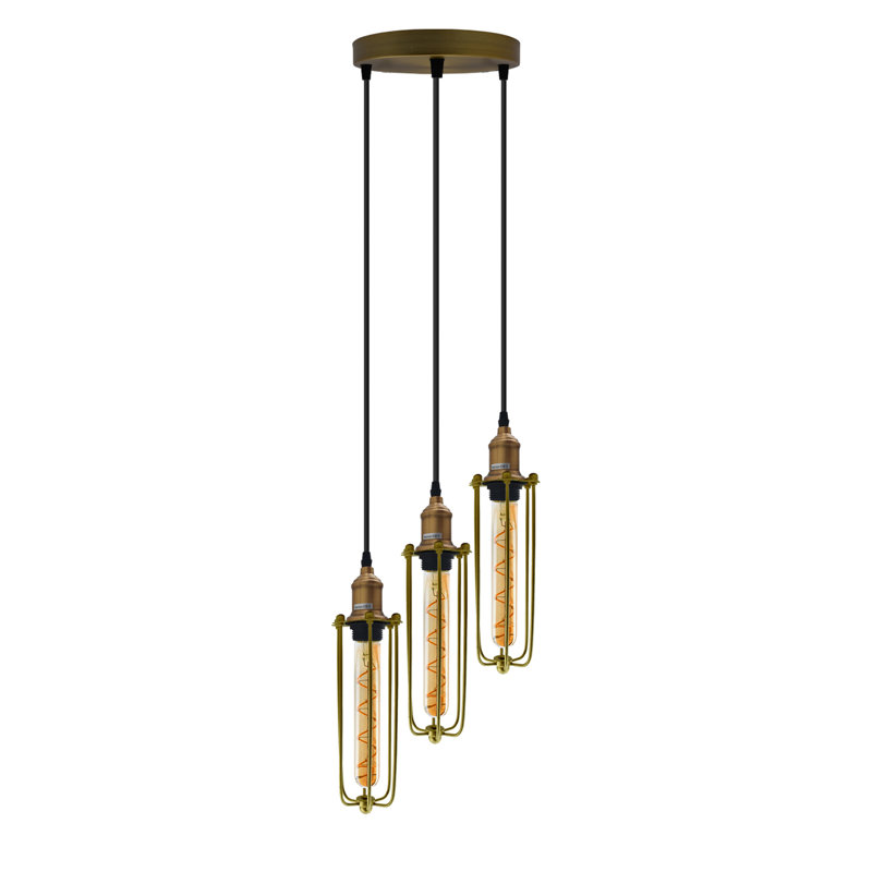 Derrickson 3 - Light Gold Cluster Pendant, Yes
