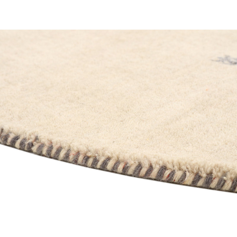 Handwoven Wool Gabbeh Uni White Rug, Runner 80 x 400cm
