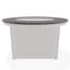42" Round Rustic Polymer Fire Table with Propane Shelf-327903688