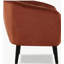 Fauteuil d'appoint moderne orange brûlé avec motif en tonneau et capitonnage