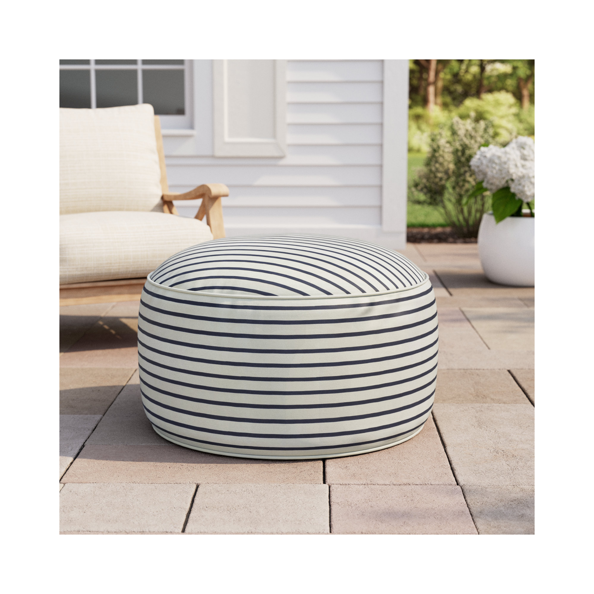 Moseley Round Upholstered Outdoor Ottoman