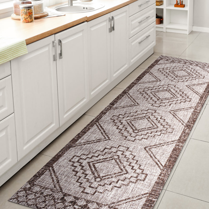 Tapis intérieur / extérieur Woodside Diamond, Tapis de couloir 2 pi 2 po x 10 pi