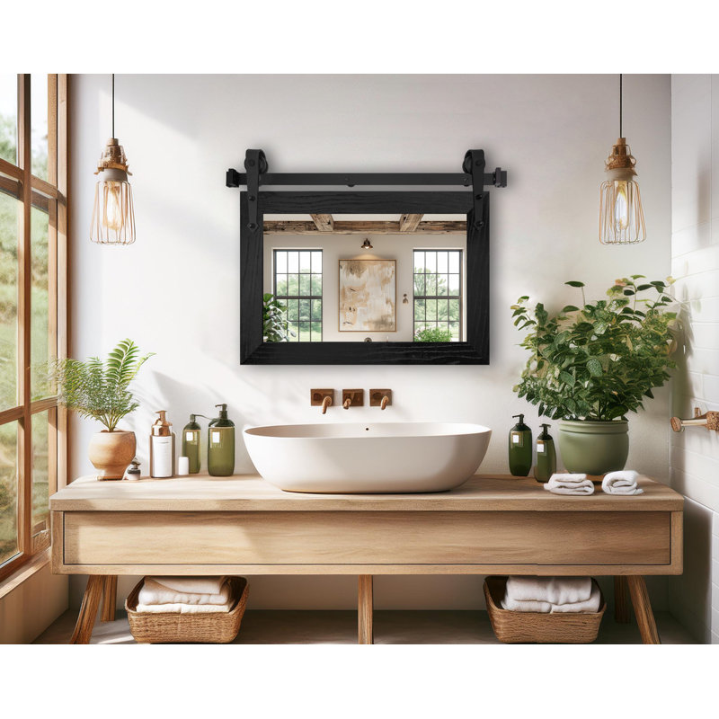 Miroir Manoil, 24 po x 33 po, Noir