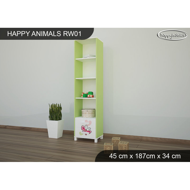 187cm H X 45cm W Cube Unit Kids Bookcase, Green