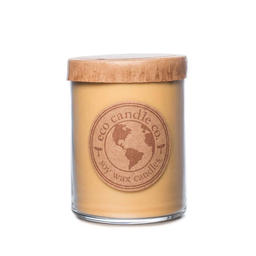 Caramel Rum Cake Scented Jar Candle with Glass Holder Eco Candle Co