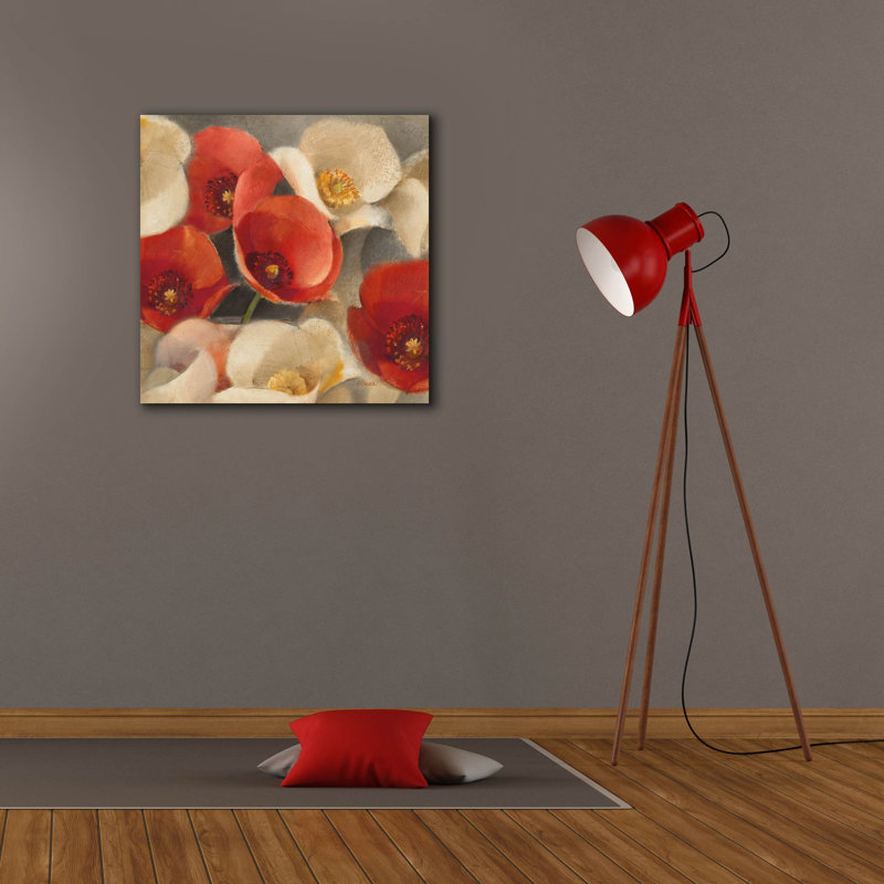 Poppies Bloom, art mural sur toile 2 po par Albena Hristova, 18 po x 18 po, H 26 po x l 26 po x P 1,5 po