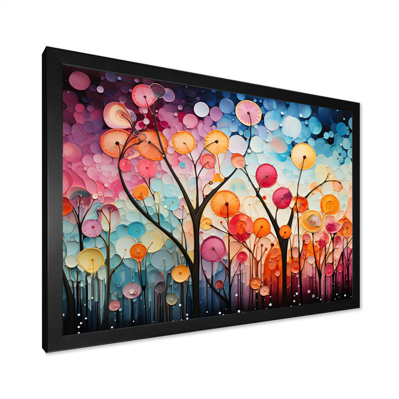 Radiant Cascade chromatique - Collages abstraits, art mural, Cadre d'angle fermé noir, H 12 po x l 20 po x P 1 po