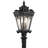 Guzzi 4-Light Textured Black Post Light with Seeded Glass Shade