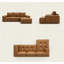 Canapés désossés pour le salon, canapés modulaires en similicuir brun avec méridienne, canapé modulaire en forme de L à assise profonde, canapés sans assemblage requis (à droite, similicuir, brun)