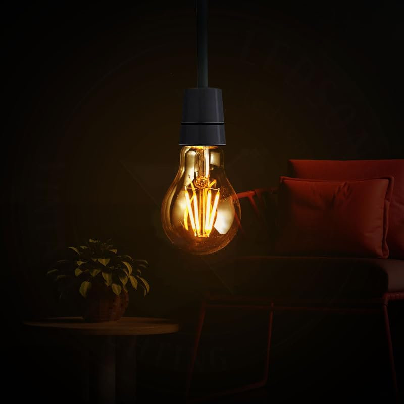 LED GLS Light Bulbs Edison Screw ES, 4W 450LM LED Bulbs,2700K Warm White,Dimmable A60 Vintage Amber Glass Globe E27 Energy Saving Globe Lamp Bulbs, Pack of 2