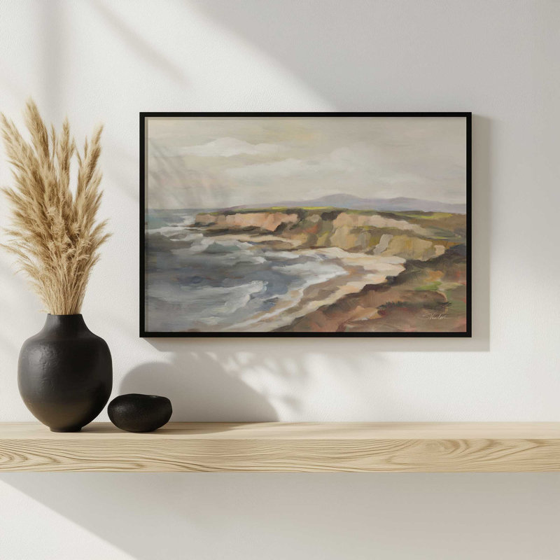 «Rocky Coast» par Silvia Vassileva, reproduction d'art, Brun clair, H 20 po x l 30 po