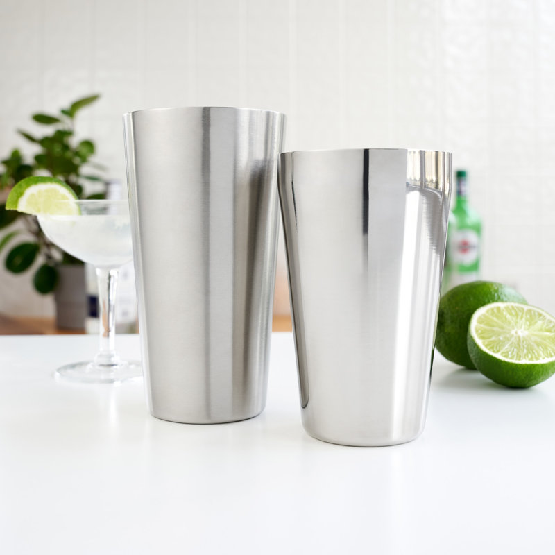 Stainless Steel Boston Cocktail Shaker Set, 18oz & 25oz