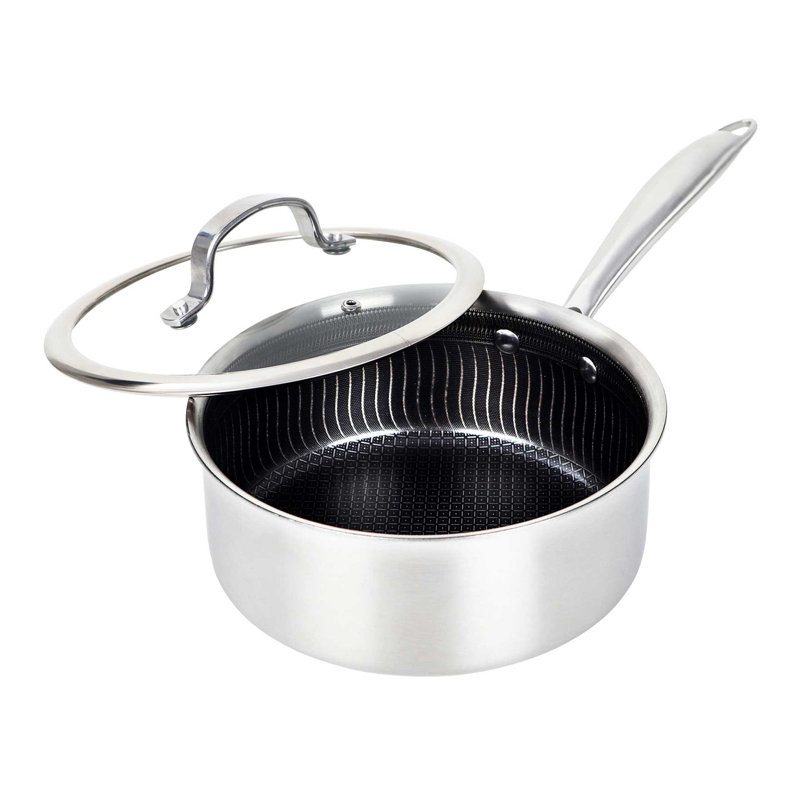 Brentwood® 3-Ply Hybrid Non-Stick Stainless Steel Dutch Oven With Tempered Glass Lid, 3 quarts
