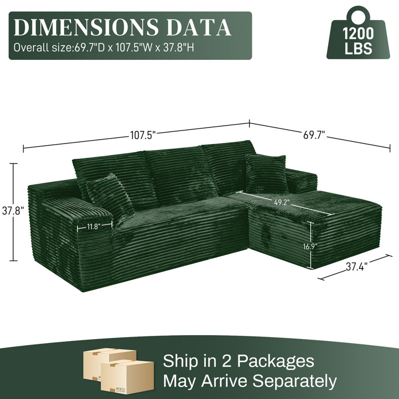 107-inch rabbit hair sofa