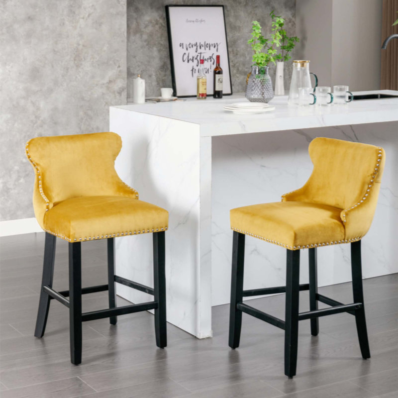 Tabouret de bar 26,7 po Aden, Jaune, 2