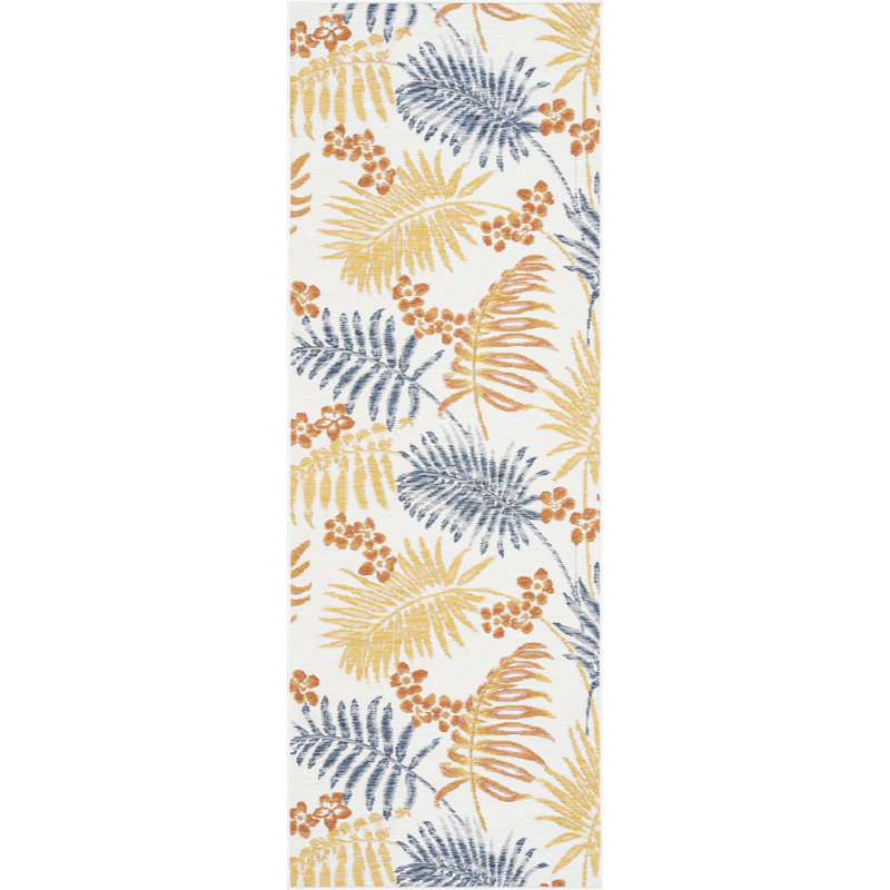 Vanita Floral Reversible Flatweave Polypropylene Indoor / Outdoor Area Rug - Multi Color, Runner 2'8'' x 7'3''
