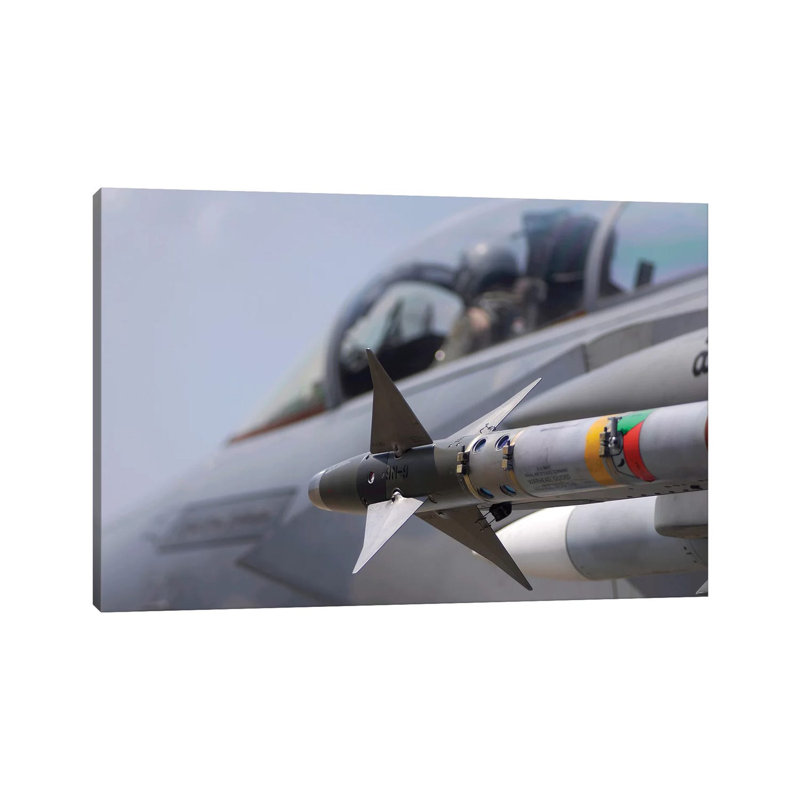 An F-15 Eagle Moves Into Position For Take Off by Stocktrek Images - Wrapped Canvas Print, 20.32 cm H x 30.48 cm W