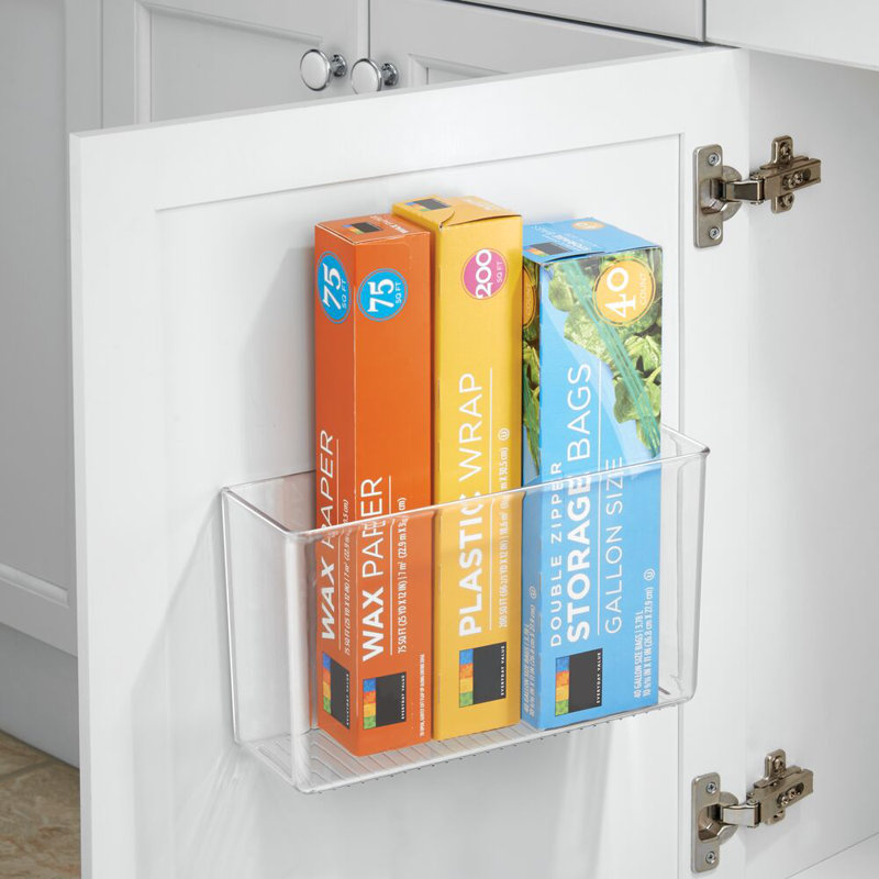 iDesign Adhesive Organizer Bin for Kitchen - Set of 2 - Clear, 1.69