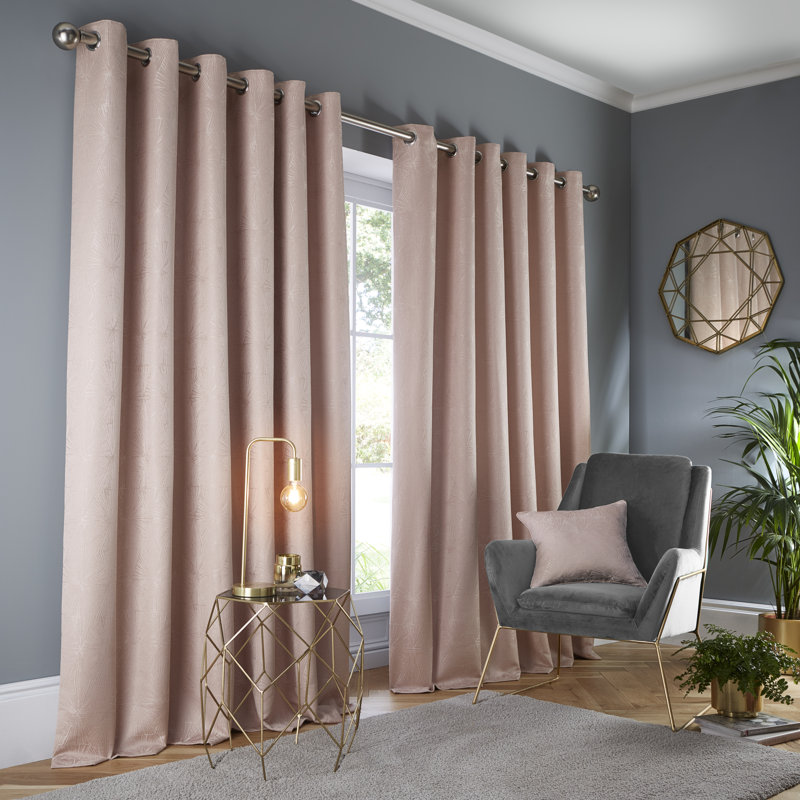 Ramas Room Darkening Curtain Pair, Blush, 66" W x 90" L
