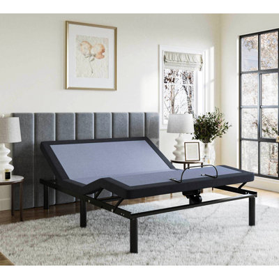 Bt2500 Twin Adjustable Bed - Full Positions Adjustable, Wireless Remote Control, Programmable Memory, Head & Foot 850 Lbs Capacity, Blue Grey Color Range Position Remote, Memory Position, And Lb